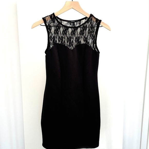 Forever 21 Lace Black Sweetheart Formal Mini Bodycon Dress - Picture 2 of 8